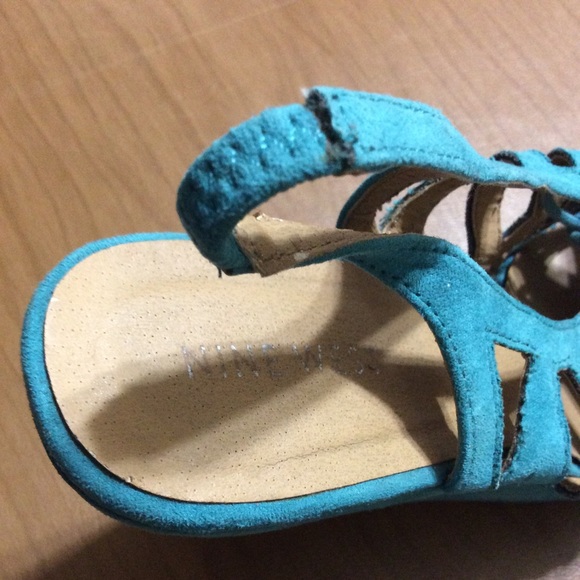 Nine West Teal Turquoise Suede Wedge - Picture 3 of 11